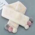 thumbnail image 4 of Bufandas Invierno Niños lindos Bufanda Niño Niñas Bufandas Imitación Cuello de piel de conejo Bufanda con pompón oso de fresa Electrónica, 4 of 5