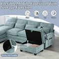thumbnail image 4 of 106" Modular Sectional Sofa with Chaise, U-Shaped Cloud Couch with Charging Station, Phone Holder, Storage Ottoman & Side Pockets, Blue, 4 of 6