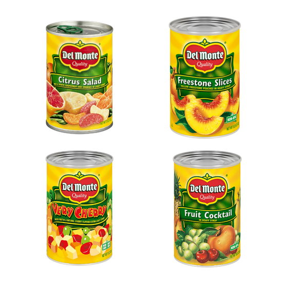 Del Monte Bright Bites Fruit Variety Pack – 8 Cans in 100% Juice – Naturally Sweet, Always Ready