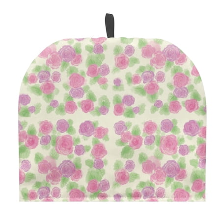 HELLHERO Watercolor Rose Garden Teapot Dust Cover Waterproof 1Pcs Keep Warm for Thanksgiving