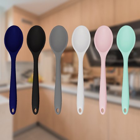HEVIRGO Random Colors 5PCS Soup Spoon Unbreakable Flexible Silicone Kitchen Scoop Cooking Ladle for Home HEVIRGO Random Colors 5PCS Soup Spoon Unbreakable Flexible Silicone Kitchen Scoop Cooking Ladle for Home