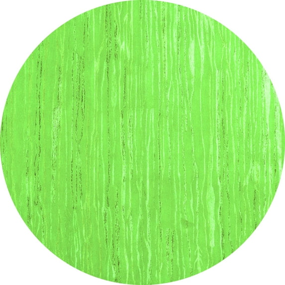 Ahgly Company Indoor Round Abstract Green Contemporary Area Rugs, 5' Round