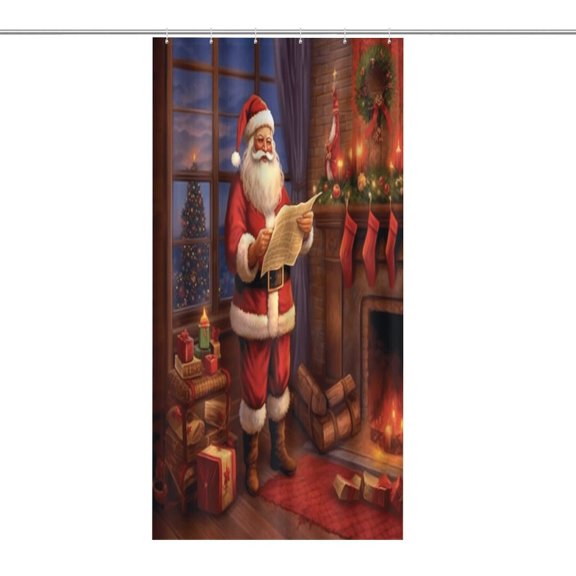RKSupls Waterproof Shower Curtain, Fireplace Figure Tree Window Polyester Shower Curtain with Hooks for Chic Elegant Home Bathtub Bathroom Decor Washable