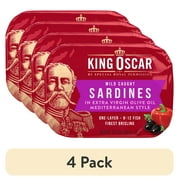 (4 pack) King Oscar One Layer Mediterranean Style Sardines, 3.75 oz Can