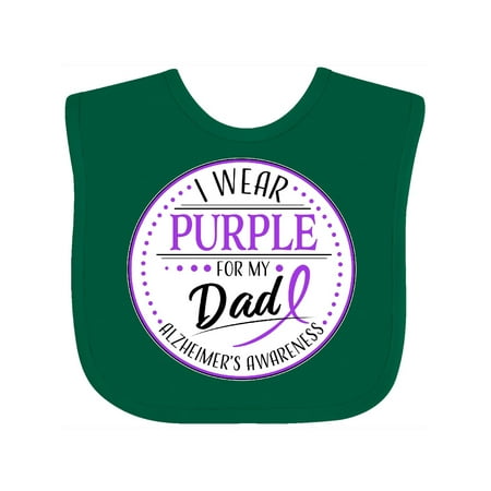 

Inktastic I Wear Purple for my Dad- Alzheimers Awareness Gift Baby Boy or Baby Girl Bib