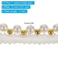 thumbnail image 2 of Uxcell 5 Yard  6mm OD 0.51" Wide Faux Pearl Lace Ribbon White Golden 5Pack, 2 of 5