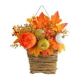 thumbnail image 2 of Cesta de flores para colgar en la puerta, corona de otoño para puerta delantera, cesta de flores artificiales hechas a mano para ,, 2 of 9