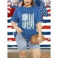 thumbnail image 4 of XCHQRTI 4th of July Plus Womens Tshirt USA American Flag Tee Graphic Short Sleeve, 4 of 6