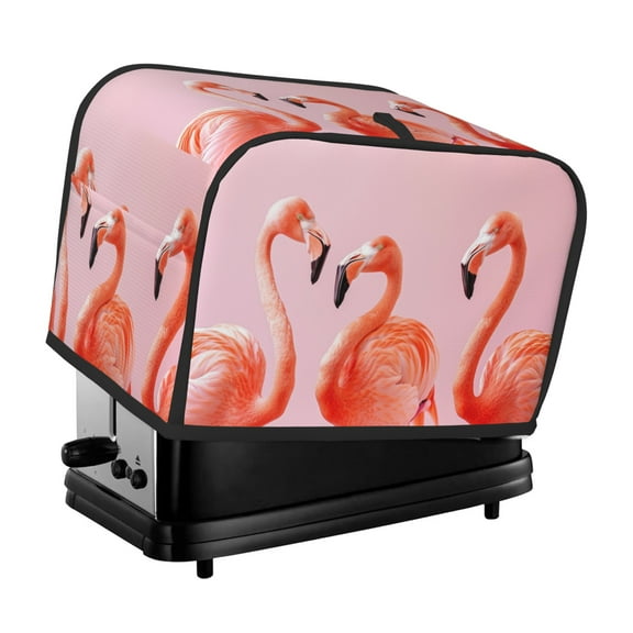 Toaster Cover For 2 Or 4 Slice, Two Or Four Slice Toaster Hood Dust-Proof Cover For Kitchen Washable Small Appliance Pink Flamingos