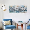 thumbnail image 5 of Watercolor Dandelion Canvas Wall Art White Flowers Floral Paintings Abstract Flowers Prints Teal Turquoise Pictures Artwork for Bathroom Living Room Bedroom Nursery Office Home Decor 12"X16"x3, 5 of 6