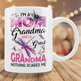 thumbnail image 4 of Lotusprinthandmade Dragonflies I'm a Mom Grandma and a Great Grandma White Ceramic Mug (15oz) (Made In US), 4 of 5