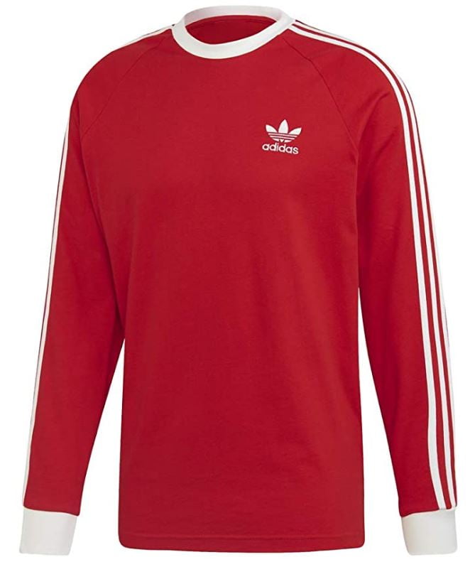 Rendition Landsdækkende på Adidas Originals Men's LUSH RED 3-Stripes Long Sleeve T-Shirt , XLarge NWOT  - Walmart.com