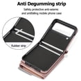 thumbnail image 5 of Allytechgroup Galaxy Z Flip 3 Wallet Case, Stylish Practical Protective Premium PU Leather Cards Slots Hand Wrist Crossbody Strap Phone Case for Samsung Galaxy Z Flip 3, Rosegold, 5 of 6