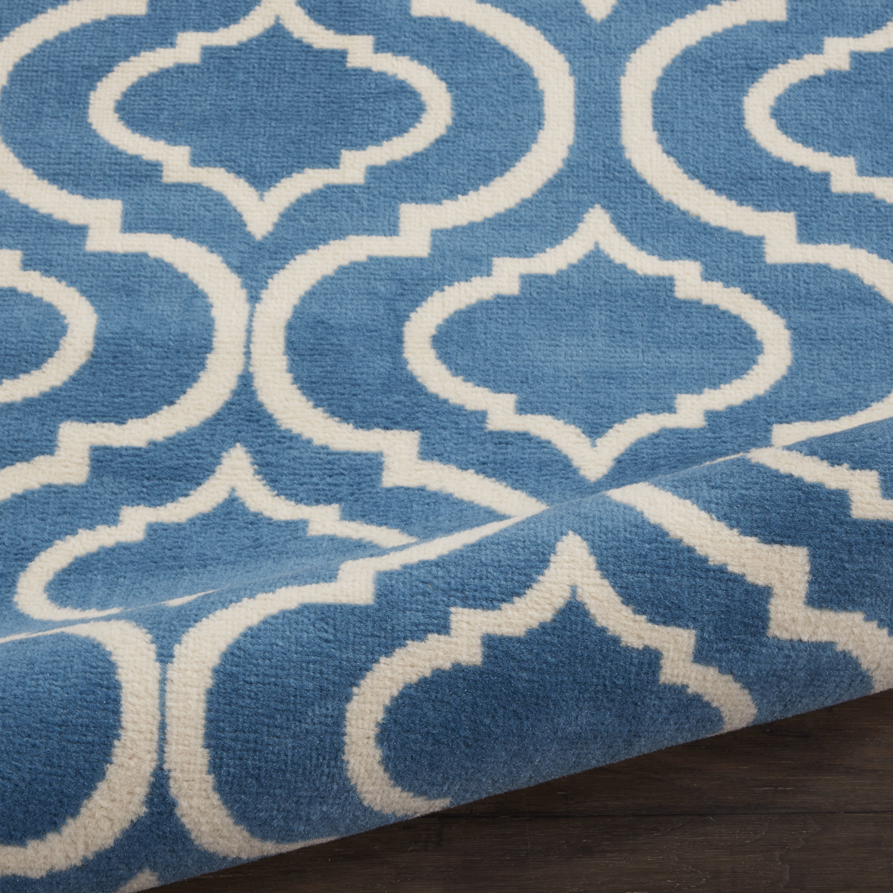 Nourison Jubilant Trellis Blue 8'6" x 12" Area Rug, (9x12)