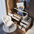 thumbnail image 2 of Modern Intelligent Dressing Tables Wireless Charging Advanced Glass Makeup Table Bedroom Audio Modern Nightstand Smart Furniture My Lux Decor Round, 2 of 23