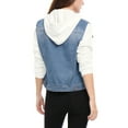 thumbnail image 3 of DARING DIVA Women's Layered Outerwear Hooded Denim Jacket XXXL Sky Blue, 3 of 6