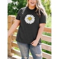 thumbnail image 6 of XCHQRTI Daisy T Shirts Women Plus Size Graphic Tshirts Casual Short Sleeve Oversized Tee, 6 of 7
