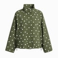 thumbnail image 4 of Sheghy Women Polka‑Dot Zip Up Lapel Jacket Drawstring Hem Relaxed Fit Lightweight Outerwear with Side Pockets Fall, 4 of 7