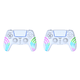 thumbnail image 1 of Controlador Juego Inalámbrico Compatible Con Dientes RGB Light Gamepad para PS4 () Azul Blanco, 1 of 5