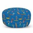 thumbnail image 1 of Surf Pouf Cover with Zipper, Woman Surfers in Bikini on Sea Waves Art Deco Style Pattern Summer Activity Hobby, Soft Decorative Fabric Unstuffed Case, 30" W X 17.3" L, Multicolor, by Ambesonne, 1 of 5