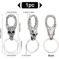 thumbnail image 2 of Llavero de acero inoxidable con forma de cabeza, cierre dividido, clip para llave plateado, 2 of 7