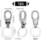 thumbnail image 2 of Llavero de acero inoxidable con forma de cabeza, cierre dividido, clip para llave plateado, 2 of 7