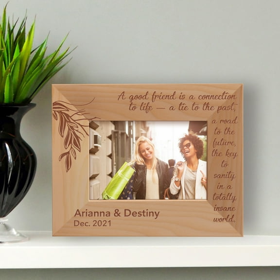 A Good Friend Personalized Wooden Frame-5" x 3 1/2" Brown Horizontal