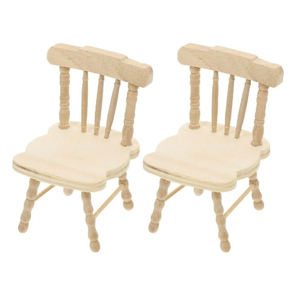 DINHEAROM Miniature Chair Classical Furniture Style 2Pcs 3.14X1.97X1.77in