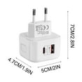 thumbnail image 3 of Charger Block for Galaxy S25 Plus S25 Ultra S24 Ultra FE A16 5G A15 A35, 2Pack 20W Euro USB A & USB C Fast Charging EU Wall Charger Phone Europe Travel Plug Adapter for Phone 16 15(EU), 3 of 9