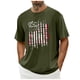thumbnail image 1 of Tops para hombre, blusas y camisas de cuello redondo y manga corta para hombre. Top/camisa de cuello redondo y manga corta con estampado del Día de la Independencia para hombre. Tops para hombre., 1 of 5