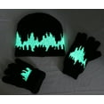 thumbnail image 2 of N'Ice Caps Big Kids Boys Girls Hat Glove Set - Cable Knit and Sherpa Lined - Winter Black, 2 of 2