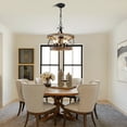 thumbnail image 2 of Chords Attic 20" Farmhouse 5-Light Drum Solid Wood Chandelier, 2 of 7