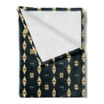 thumbnail image 2 of Abstract Soft Flannel Fleece Throw Blanket, Modern Minimal Pattern of Rhombuses Horizontal Dashed Line Inspired, Cozy Plush for Indoor and Outdoor Use, 70" x 90", Dark Violet Blue Ecru, by Ambesonne, 2 of 5