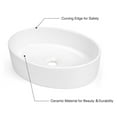 thumbnail image 3 of Aquaterior Oval Porcelain Ceramic Bathroom Vessel Sink Basin with Chrome Drain, 3 of 8