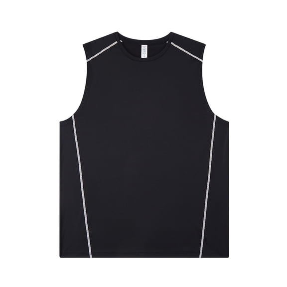 BRANROY Tank Tops Men Casual Athletic - Mens Sleeveless Tee Shirts Moisture Wicking, Sleeveless Undershirts for Men Soft Touch, Mens Tank Tops for Running and Beach,Black,L