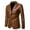 Khaki, variant on Men's Casual Leather Blazer, Lapel Slim 2 Button Leather Suit Jacket with Pockets Black