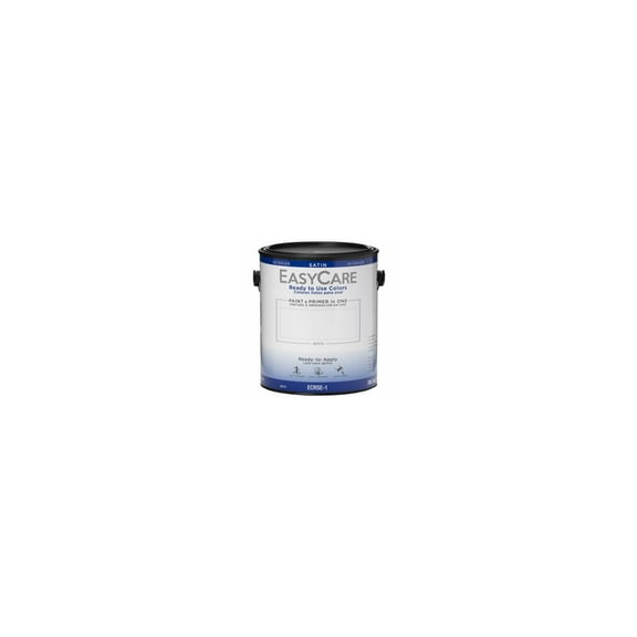 EasyCare ECRSE-1 Ready To Use Colors Paint & Primer, Interior Satin Latex, White, Gallon - Quantity 4