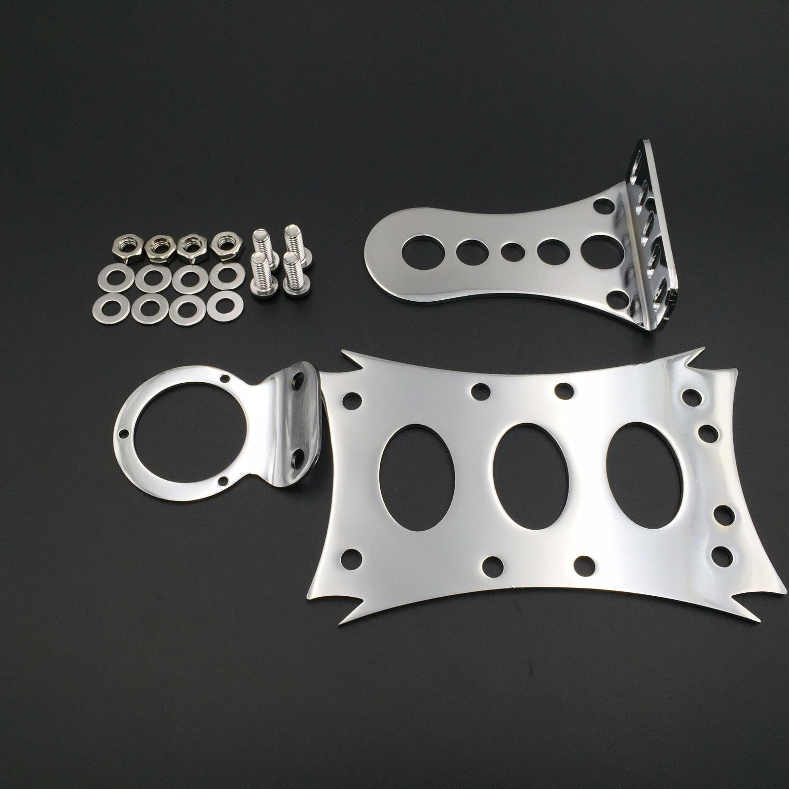 Chromed Horizontal Side Mount License Bracket For Harley Bobber Chopper Custom Chromed Horizontal Side Mount License Bracket For Harley Bobber Chopper Custom