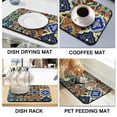 thumbnail image 4 of Enhance Kitchen Decor Mexican Coffee Mat 19.5x12in, Super Absorbent Diatom Mud Dish Drying Pad Coffee Drying Mat A Handy Multi Use Kitchen Gadget for Quick and Easy Cleaning, 4 of 7
