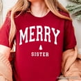 thumbnail image 2 of Merry Sister Retro Christmas T-Shirt, Matching Family Holiday Tee, 2 of 7