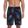 thumbnail image 1 of Fotbe Peacock Feathers Pantalones Cortos de Pijama para Hombre, Ropa de Dormir, Pantalones de Pijama Cortos para Hombre-4X-Large, 1 of 6