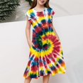 thumbnail image 5 of Rggeeun Toddler Girls Summer Dresses Double Layer Flutter Sleeve Flowy A-Line Dress Casual Gradient Midi Dresses Lovely O-Neck Sundress, 5 of 5
