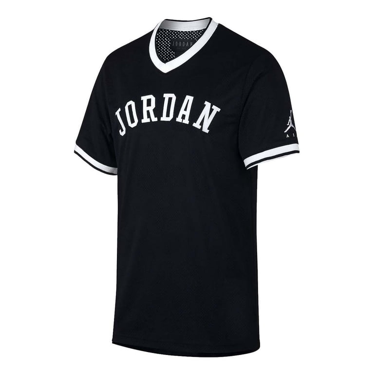Jordan Men's Nike Air Mesh Jersey Top (Medium, Black/White) -