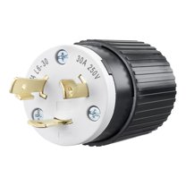 Bryant Locking Plug,Black/Wht,250VAC,2.0 HP,30A 70630NP