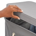 thumbnail image 5 of mDesign Large Polyester Rolling Laundry Hamper - Wheels, Lid, Handles, Dark Gray, 5 of 6