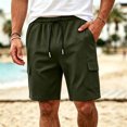 thumbnail image 3 of Mens Cargo Shorts Multi-Pockets Elastic Drawsrting Waist Outdoor Hiking Fihsing Short Pants Dad Gifts, 3 of 8