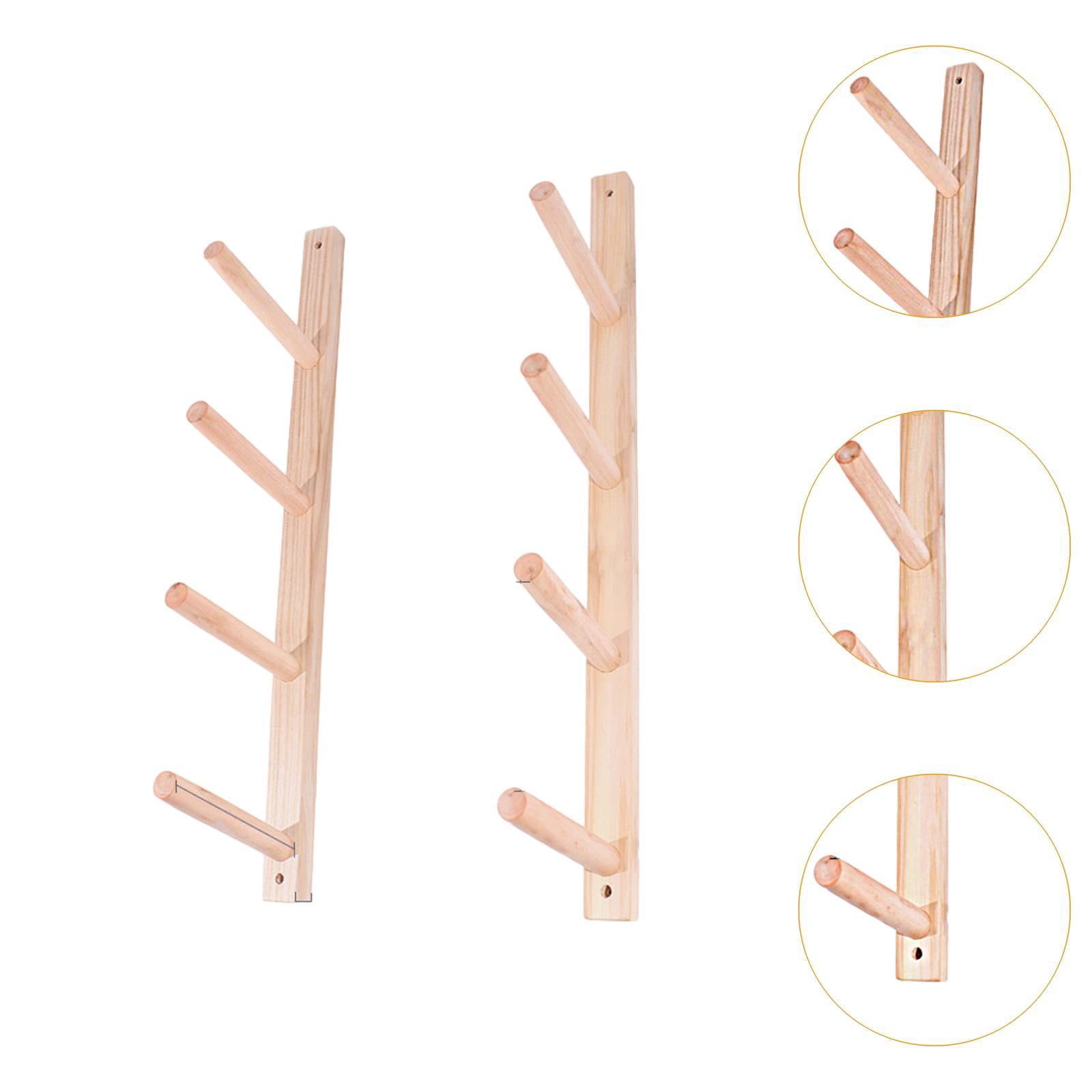 Fiocias 2 Pieces Wood Yoga Mat Storage Rack Gym Organizer Yoga Mat Holder for Skateboard 4 Tier