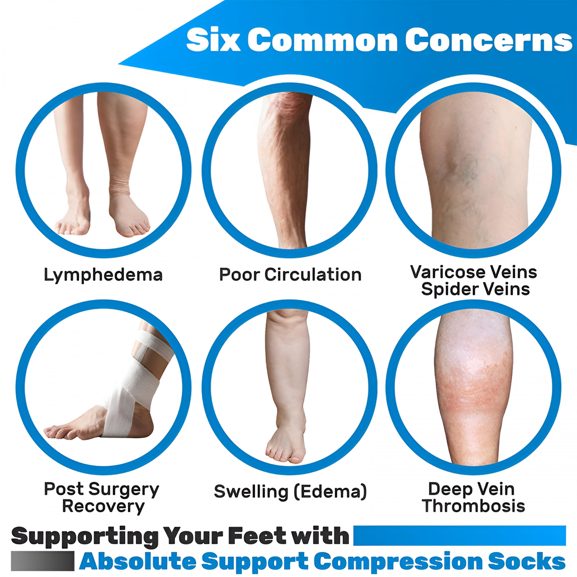 TELOLY (3 Pairs) Wide Calf Unisex Compression Knee High 20-30Mmhg Calf Compression Sleeve Women-Black,3X-Large
