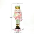 thumbnail image 3 of 3Ft Tall Nutcracker Pink Soldier with Candy Tree Holiday Decoration with Lights, 3 of 12