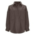 thumbnail image 5 of Karight Women's Long Sleeve Shirt Western Fashion Thick Fleece Button Up Oversized Shacket Jacket, 5 of 7